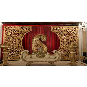 Impresionante boda Golden Stage Decoration Matrimonio Recepción Stage Decoration Indian Wedding Golden Stages Set - Product Image 1