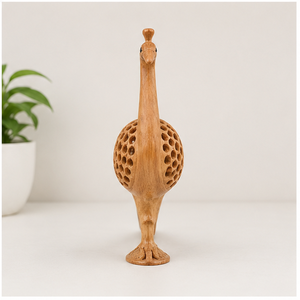 Escultura de Pavo Real de Madera Hecha a Mano, Figura de Animal Tallada, Decoración Tradicional para Mesa de Sala de Estar, 1 Pieza - Product Image 3
