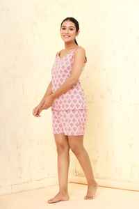 Pijamas de algodón sostenible para mujer, conjuntos de pijama de talla grande de estilo indio con decoración de botones, pijamas de mujer - Product Image 4