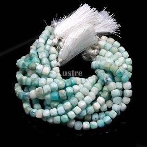 Cuentas de Larimar Azul 100% Naturales, Facetadas, en Forma de Cubo, 7mm, 8 Pulgadas, para la Fabricación de Joyas, Marca Bestseller-Lustre - Product Image 3