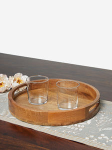 Bandeja de servicio de madera de varilla moderna personalizada con mango de Metal diseño de incrustaciones de resina y hueso para almacenamiento de alimentos de cocina y decoración del hogar - Product Image 3