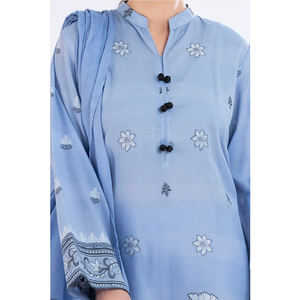 ชุดลำลองมืออาชีพของผู้หญิงดีไซน์ใหม่100% สนามหญ้า3ชิ้นชัลวาร์ Kameez dupatta งานแฮนด์เมดน้ำหนักเบาสวมใส่สบาย - Product Image 5