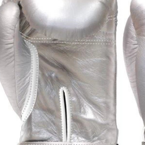 Gants de boxe professionnels en cuir argenté avec fermeture velcro au poignet, pour l'entraînement et le sparring, pour hommes et femmes - Product Image 4