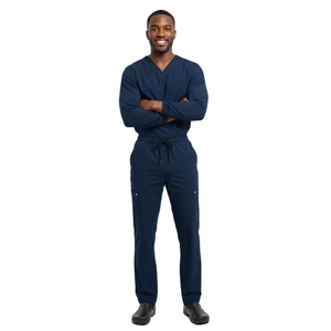 Ensemble de blouses médicales pour hommes de qualité supérieure, haut à manches courtes respirant, pantalon à taille élastique, vêtements de travail pour hôpital, fabrication OEM ODM - Product Image 6