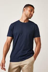 Camisetas de cuello redondo marrón para hombre, atuendo para verano, Camiseta ajustada de algodón 100% regular fit - Product Image 5