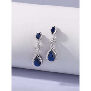 Boucles d'oreilles mode saphir - Product Image 1