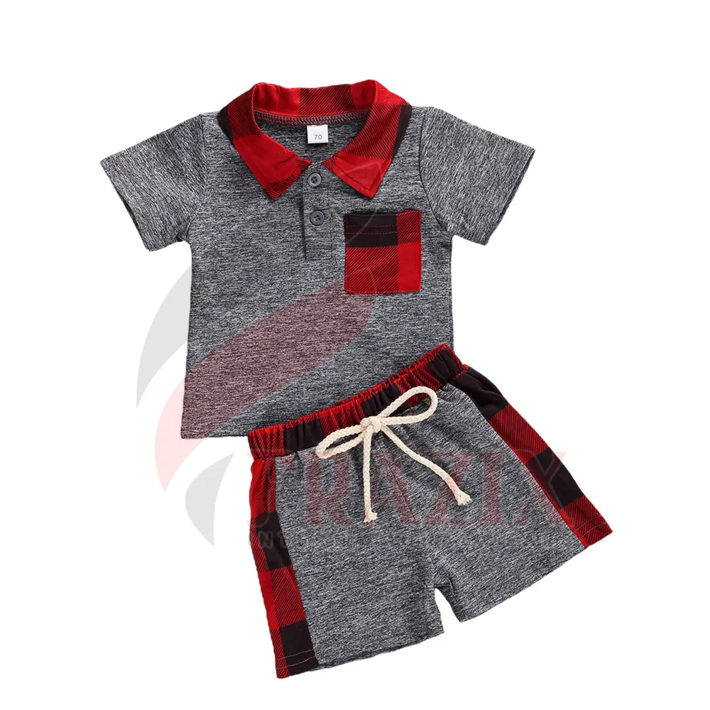 春の男の子の服セット秋の漫画パターントップショーツ2ピースの衣装セット幼児の男の子の卸売のための服