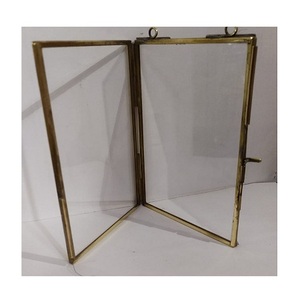 Handmade <b>Gold</b> Color <b>Photo</b> <b>Frame</b> Double Stand Standard Design Glass And Metal <b>Photo</b> <b>Frame</b> At Affordable Price - Product Image 1