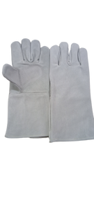 Gants de soudeur gris en cuir de vache fendu de qualité supérieure pour le soudage Gants de sécurité à la main Produit industriel - Product Image 5