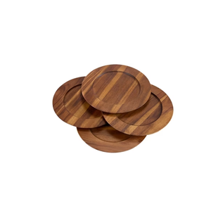 Chargeur en bois nourriture Snack chargeur assiette décoration de mariage maison cuisine dîner plateau pour élégant coffre-fort 4 pièces - Product Image 2