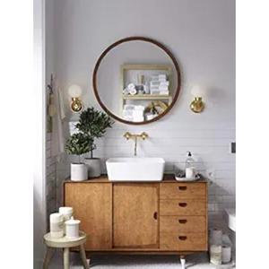 High Quality Solid Walnut Wood Wall <b>Mirror</b> with Unique Shape Minimalist Nordic Style for Modern Home Hotel and Office Interiors - Product Image 6
