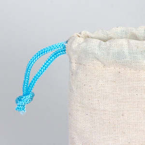 Turquoise <b>Drawstring</b> Fabric <b>Pouch</b> 4W X 5H for Earphones Smart Watches Clothing Crafts Customizable Embroidered Screen Package - Product Image 4