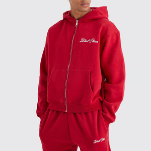 Cotton Custom Printed Tracksuits Sweatsuit Hoodie Men Tracksuits Heavyweight High Quality Zipper Tracksuit OEM Service - Product Image 4