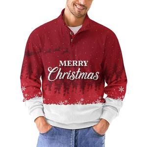 Nouveau design Pull à capuche pour homme de Noël Confortable et tendance 100% polyester Noël avec logo personnalisé Faible MOQ - Product Image 2