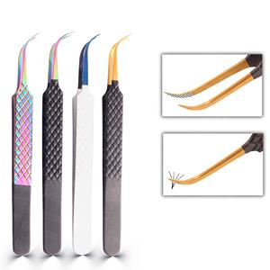 Fabricant de pinces à cils personnalisées avec logo, pinces à cils professionnelles à 45 degrés, antistatiques, vente en gros, approvisionnement en vrac - Product Image 2