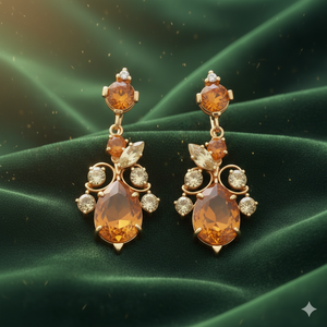 Yellow Onyx 8mm Round 15*23mm CZ <b>Earrings</b> for Women 925 Sterling Silver 18K <b>Gold</b> Plated <b>Dangle</b> Gemstone Jewelry Gift - Product Image 2