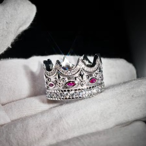 Anillo de Moissanita de Lujo Premium con Corte Marquesa y Rubí 8A, Zirconia Cúbica, Anillo de Compromiso y Matrimonio para Hombre y Mujer - Product Image 6