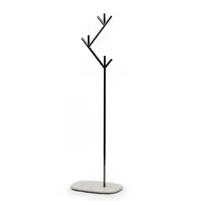 Casa Decorativa Unique Brasão Stand Jacket Bag Guarda-chuva Grande Free Standing Metal Coat Rack Preto Acabado