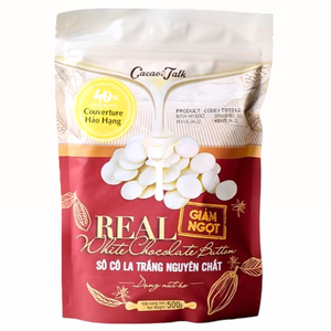 Proveedor de Exportación de Vietnam OEM/ODM HALAL Chocolate Blanco Puro en Forma de Botón 40% Cacao Ingrediente para Repostería - Product Image 1