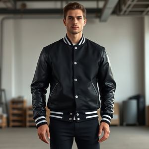 Veste universitaire violette personnalisée avec logo personnalisé, design OEM pour femmes, manches en cuir, commande en gros, fabriquée au Pakistan, quantité minimale de commande bas - Product Image 6