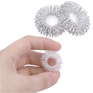 Mini Acupressure Sujok Finger <b>Massage</b> Ring with Spring Mechanism - Product Image 4