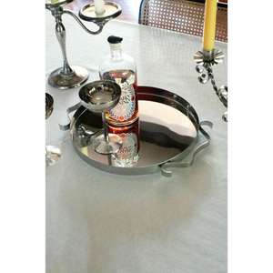 Nuevo estilo de lujo, diseño hecho a mano, bandeja de servicio pulida brillante plateada, pieza única para restaurantes y hoteles, cócteles, porciones, etc. - Product Image 2