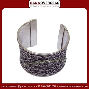 Rana Overseas Inc. Brazalete Abierto Ajustable de Latón Antiguo Trenzado Curvo - ¡Gran Venta! - Product Image 2