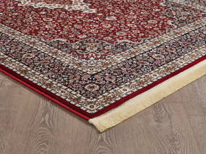 Alfombra turca de lujo hecha a máquina, poliéster, color rojo intenso, premium, para sala de estar, del fabricante de Gaziantep. - Product Image 3