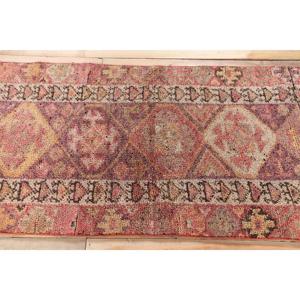 2.6x11.3 ft Turkish Rug, Vintage <b>Runner</b> Rug, <b>Red</b> Yellow Animal Print Wool Rug - Product Image 3