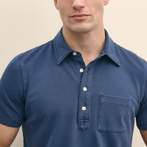 Artículo único 100% Polo de algodón para hombre, ropa informal de verano, Color Azul Marino sólido, transpirable, cómodo, Polo ajustado para hombre - Product Image 5