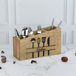 Wood Cutlery Holder <b>Kitchen</b> Utensil Holder wooden <b>caddy</b> Wooden Utensil Organizer for <b>Kitchen</b> Countertop <b>Kitchen</b> Storage holder - Product Image 2