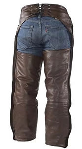 Chaps en cuir pour homme, coupe-vent, grande taille, avec design de taille confortable pour un usage quotidien décontracté - Product Image 2