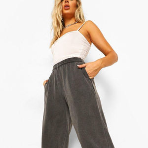 Pantalones de Mujer de Diseño Simple y Estilo Moderno, Más Vendidos, Casuales, de Alta Calidad, Lavados al Ácido, 100% Algodón, Cintura Alta, Pierna Recta - Product Image 5