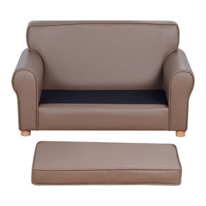 Canapé en cuir PU pour grands enfants, canapé pour enfants, canapé pour tout-petits avec pieds en bois réglables pour enfants de 0 à 6 ans - Product Image 5