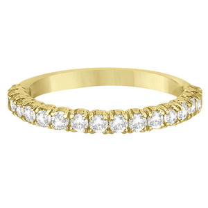 Anillo Apilable de Oro Amarillo de 14k con Diamantes Engastados en Media Eternidad de 0.75ct - Product Image 3