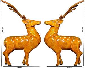 การตกแต่งคริสมาสต์สีทองตกแต่งด้วยไม้รูปกวางเรนเดียร์สีทองดีไซน์สัตว์ทันสมัยสำหรับเทศกาล - Product Image 1