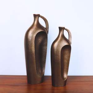 Aluminium New Handmade <b>Table</b> <b>Top</b> Decoration Metal <b>Flower</b> Vase Handmade Design Metal <b>Flower</b> Vase Wholesale Manufacturer Supplier - Product Image 5