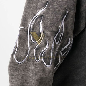 Sudaderas con capucha de lavado ácido para hombre de secado rápido ligero de alta calidad patrón sólido de invierno teñido liso en Stock - Product Image 5