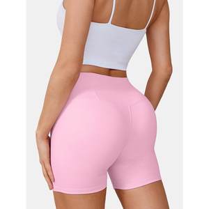 <b>Womens</b> Workout Impact <b>Shorts</b> Scrunch Butt Lifting Gym Seamless Booty Biker <b>Shorts</b>, Light Blue L - Product Image 3