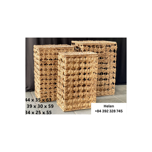 Cestas de mimbre duraderas de primera calidad en varias formas, cajas organizadoras de almacenamiento de jacinto de agua para estante, armario, precio barato al por mayor - Product Image 4