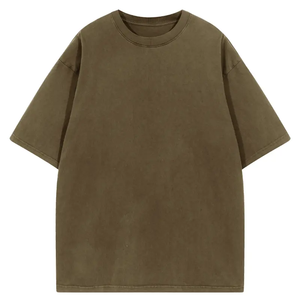 Camiseta Oversize de Algodón 100% Tejido para Hombre, Hombro Caído, Logotipo Personalizado, Peso Pesado, Venta al por Mayor, Color Sólido, Unisex - Product Image 1