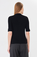 Cárdigan de punto con cuello en V para mujer, manga tres cuartos, botones en la parte delantera, color sólido, estilo minimalista, para todas las estaciones