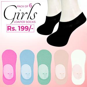Calcetines tipo mocasín para niñas, 6 piezas, multicolor - Product Image 1