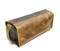 Trousse de Toilette de Voyage en Cuir et Toile pour Homme avec Compartiment à Bijoux et Rangement pour Ustensiles de Cuisine, Conception Pliable