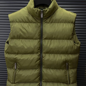 เสื้อกั๊กขนเป็ด & เสื้อกั๊กลำลองไซส์ใหญ่สำหรับผู้ชายสวมใส่สบายและมีสไตล์ด้วยผ้าไนล่อนและปลอกคอมีฮู้ดสำหรับฤดูหนาว - Product Image 1