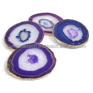 Natural Strawberry <b>Crystal</b> Slices Carved Druzy Mineral Specimen Stone Slab for Wedding Decor and Engraving - Product Image 2