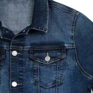 Fabrication en usine Nouveauté Veste en jean pour homme Hiver Manches régulières Col montant Logo frontal Couleurs et tailles personnalisées Vente en gros - Product Image 5
