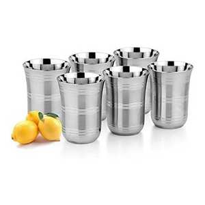 Gobelets à eau réutilisables de style classique en acier inoxydable de haute qualité (ensemble de 6 pièces) Capacité de 500 ml Marque ABK IMPEX Cocktail - Product Image 1