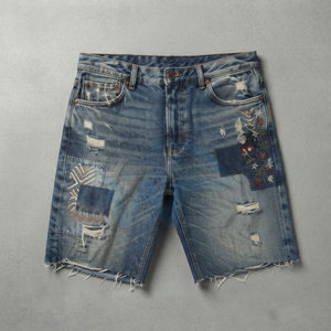 Ensemble de vêtements décontractés élégants en jean brodé et patchwork de qualité supérieure, vente en gros de vêtements de mode - Product Image 3