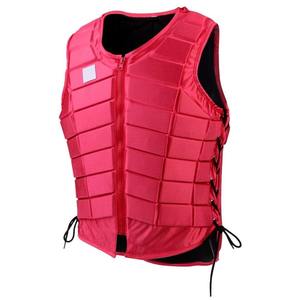 Unisex Horse Riding Safety Vest Black With <b>Red</b> Trim Breathable Neoprene Three Quarter Sleeve Full Length Equestrian Sport Wear - Product Image 6